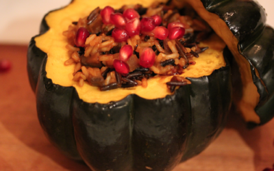 Roasted Acorn Squash Stuffed with Harvest Rice