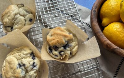 Lemon Wild Blueberry Muffins (GF, DF, oil free)
