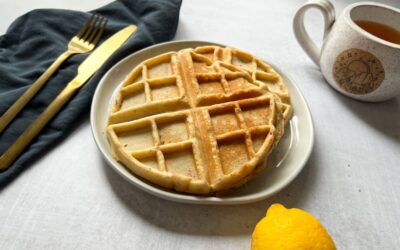 Lemon Poppyseed Waffles (GF, DF, vegan option)